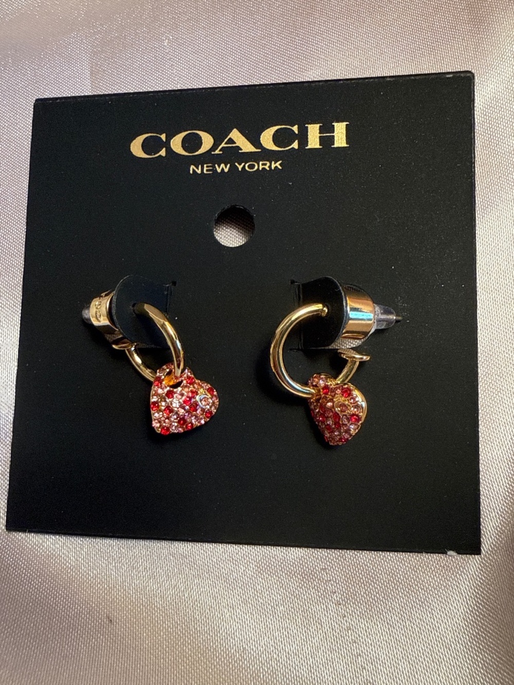 Coach Crystal heart earrings